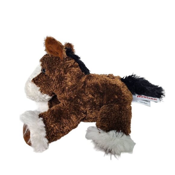 Aurora Brown Clydesdale Horse Plush Stuffed Animal 7" - Picture 5 of 8